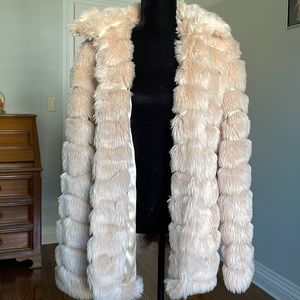 Pink Faux Fur Coat XL